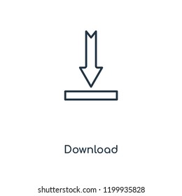 Download concept line icon. Linear Download concept outline symbol design. This simple element illustration can be used for web and mobile UI/UX.