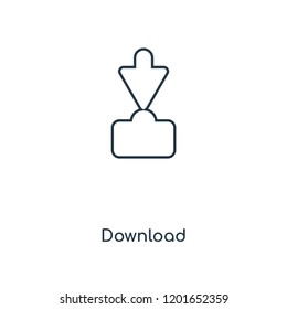Download concept line icon. Linear Download concept outline symbol design. This simple element illustration can be used for web and mobile UI/UX.