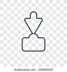 Download concept vector linear icon isolated on transparent background, Download concept transparency concept in outline style