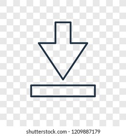 Download concept vector linear icon isolated on transparent background, Download concept transparency concept in outline style
