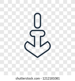 Download concept vector linear icon isolated on transparent background, Download concept transparency concept in outline style