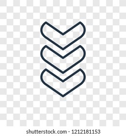 Download concept vector linear icon isolated on transparent background, Download concept transparency concept in outline style