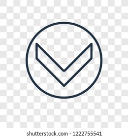 Download concept vector linear icon isolated on transparent background, Download concept transparency concept in outline style