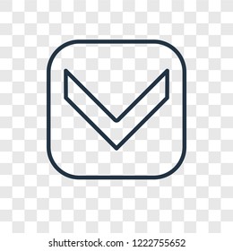 Download concept vector linear icon isolated on transparent background, Download concept transparency concept in outline style
