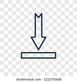 Download concept vector linear icon isolated on transparent background, Download concept transparency concept in outline style