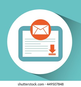 download connection internet document social media isolated, vector illustration