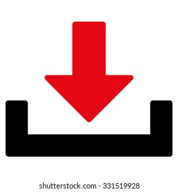 Download Container vector icon. Style is bicolor flat symbol, intensive red and black colors, rounded angles, white background.