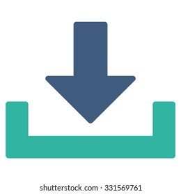 Download Container vector icon. Style is bicolor flat symbol, cobalt and cyan colors, rounded angles, white background.