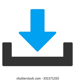 Download Container vector icon. Style is bicolor flat symbol, blue and gray colors, rounded angles, white background.