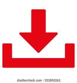 Download Container vector icon. Style is flat symbol, red color, rounded angles, white background.