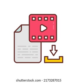 Icono de descarga de contenido en vector. Logotipo