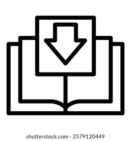 Download course book icon outline vector. Online education. Digital school