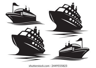 Download Cruise ship silhouette vector Art, Icons, and Graphics
