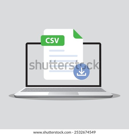 Download CSV the laptop screen label icon CSV. Download file CSV file on laptop