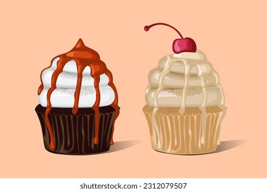 DOWNLOAD CUPCAKES ILLUSTRATION VECTOR FOR FREE