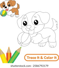 Download a cute and beautiful dog vector for coloring. These fun and engaging dog illustrations are great for kids and dog lovers looking for creative activities.