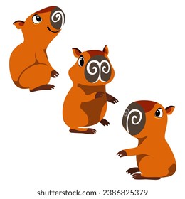 Download Cute capybaras isolated on white background. Vector