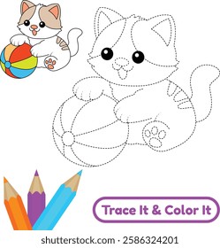 Download a cute feline vector illustration for coloring. These adorable cat designs are ideal for kids and cat lovers looking for creative fun.