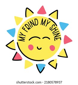 Download cute flat sticker icon of sunshine 