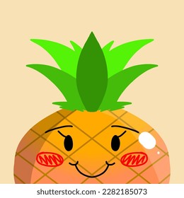Descargar la plantilla de imagen de piña linda y fresca en color naranja amarillo