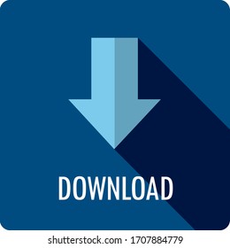 DOWNLOAD dark blue square vector button with down arrow