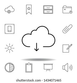 download data cloud outline icon. Detailed set of unigrid multimedia illustrations icons. Can be used for web, logo, mobile app, UI, UX