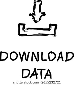 download data icon in doodle style