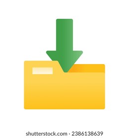 Icono de descarga de datos en el estilo de gradiente plano ui diseño vectorial