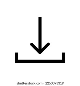 Download data icon line isolated on white background. Black flat thin icon on modern outline style. Linear symbol and editable stroke. Simple and pixel perfect stroke vector illustration