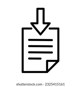 ein Download-Datensymbol im Strichstil