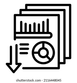 Download data icon outline vector. Graph research. Market report
