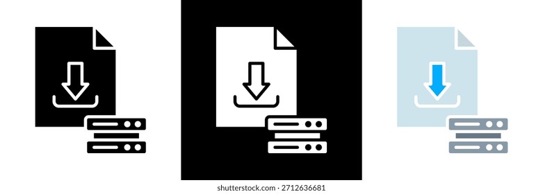 Datensymbolsatz herunterladen Glyphe-Vektorgrafik