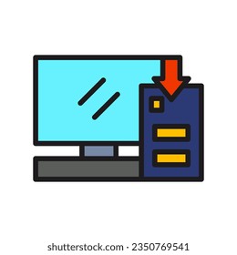icono de almacenamiento de datos de descarga, gráfico vectorial editable.