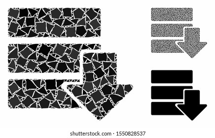 Download database composition of bumpy elements in different sizes and color tinges, based on download database icon. Vector bumpy dots are organized into composition.
