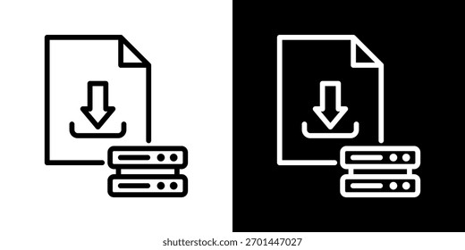 Download DataIcon im flachen Schwarz-Weiß-Stil