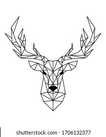 Download Deer Head Polygon in Vector Illustration. It can be used as Logo Design, Hipster Symbol, Line Art or for print purpose.