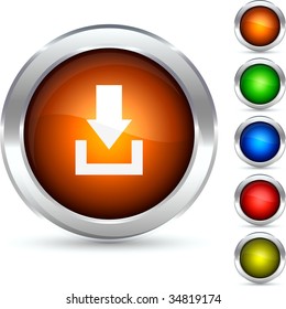Download detailed button. Vector illustration.