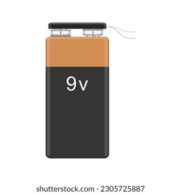 Download a detailed vector illustration of a 9V battery block for your electronics projects in EPS format svg