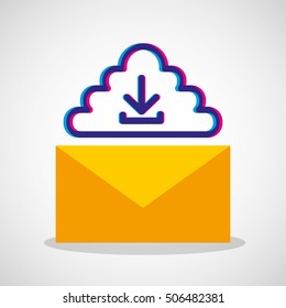 download digital data icons vector illustration design