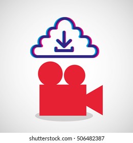 download digital data icons vector illustration design