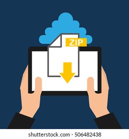 download digital data icons vector illustration design