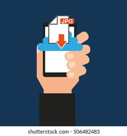 download digital data icons vector illustration design