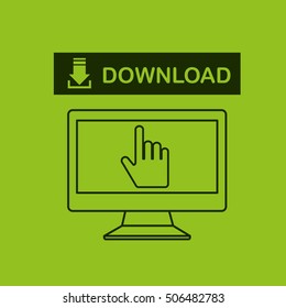 download digital data icons vector illustration design