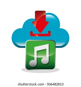 download digital data icons vector illustration design