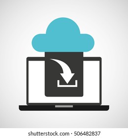 download digital data icons vector illustration design