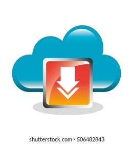 download digital data icons vector illustration design