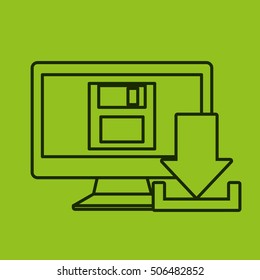 download digital data icons vector illustration design
