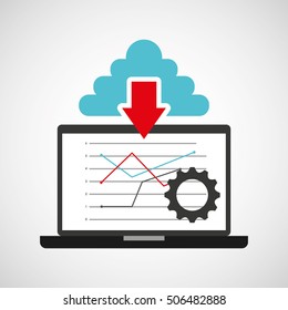 download digital data icons vector illustration design