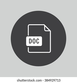 Download doc button. Doc file symbol. 