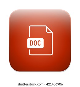 Download doc button. Doc file symbol. 